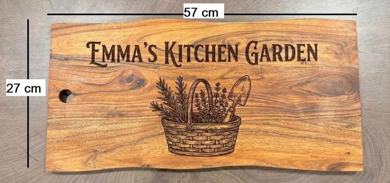 Custom Engraved Wooden Serving Board - 57cm x 27cm