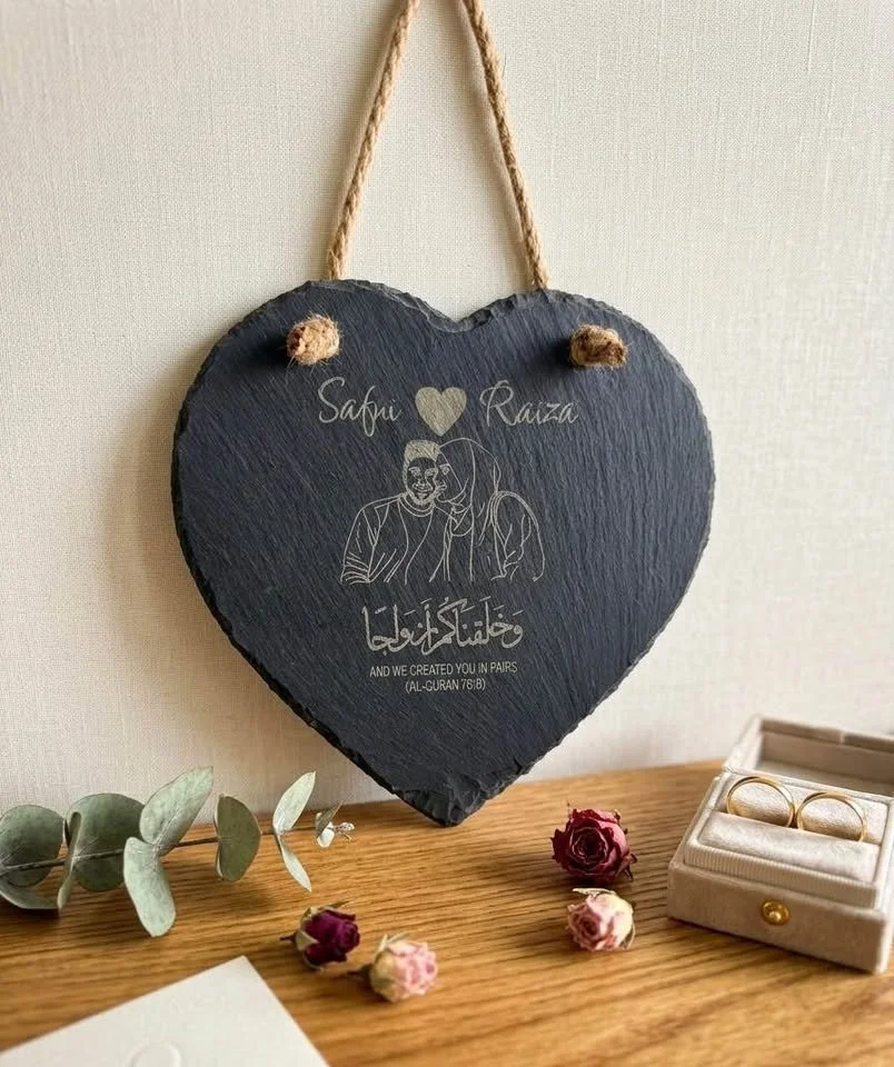 Personalized Slate Heart – Custom Engraved Gift