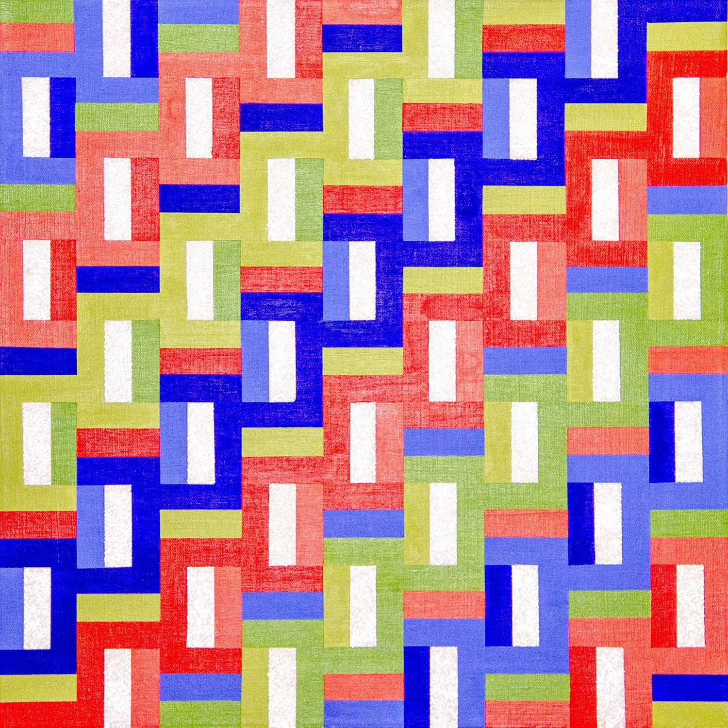 Zig Zag: 18 x 18 inches; acrylic, beaded glass on canvas