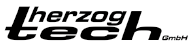 Herzog Tech GmbH Logo, schwarzer und grauer Text auf weißem Hintergrund