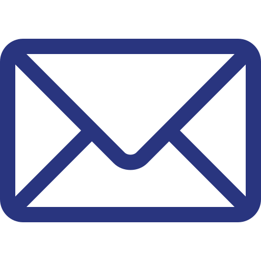 Icon of an envelope in blue with a black background.
