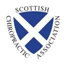 Scottish Chiropractic Association logo with a blue X and circular text