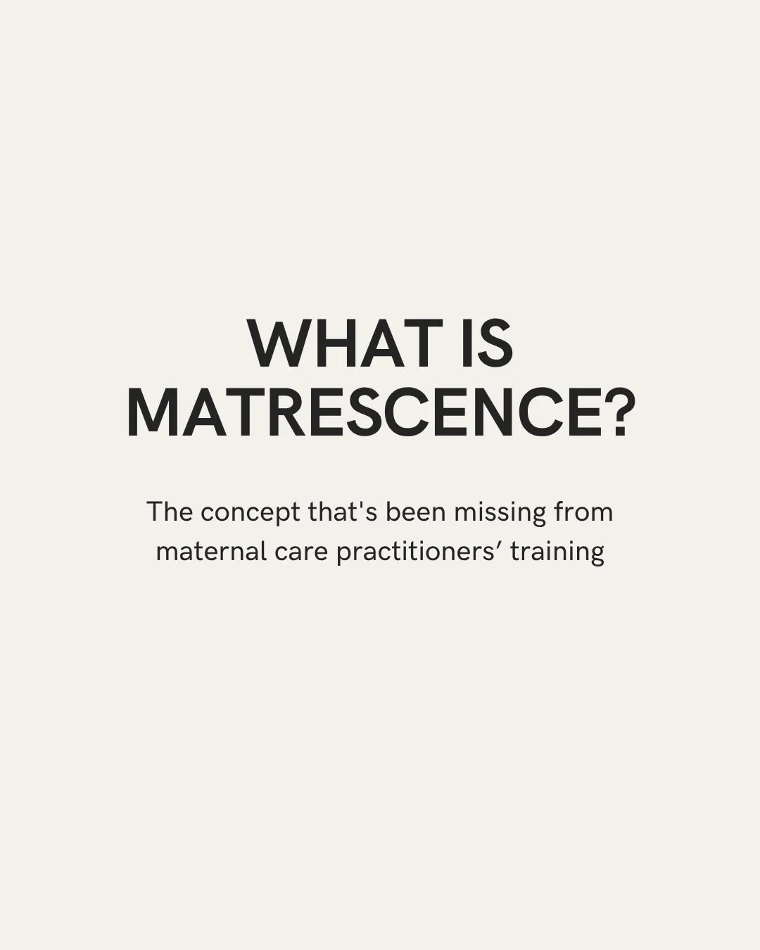 There&rsquo;s a concept that&rsquo;s been missing from practitioner training for fifty years. Swipe to meet it. &rarr;

Matrescence was first coined by anthropologist Dana Raphael in 1973 and resurrected by Dr. Aurelie Athan, a clinical psychologist 