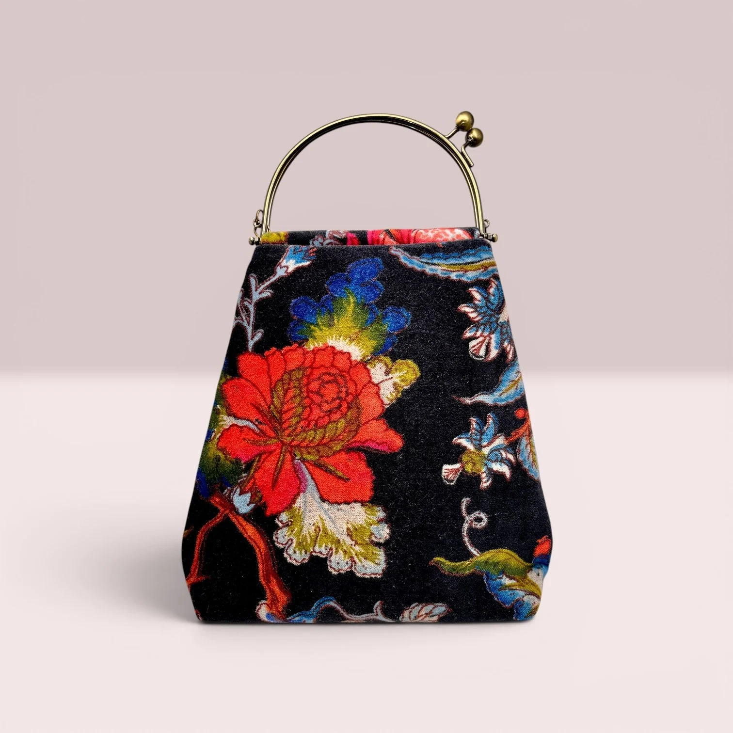 Handcrafted black Floral Bag