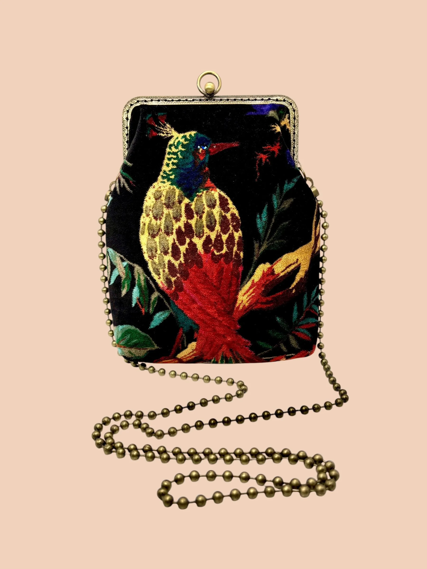 Bird of Paradise velvet Clutch