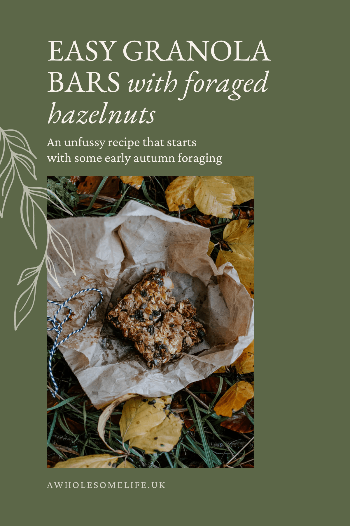 Easy granola bars with foraged hazelnuts, An unfussy recipe that starts with some early autumn foraging and does breakfast for a week | A Wholesome Life | Josephine Brooks