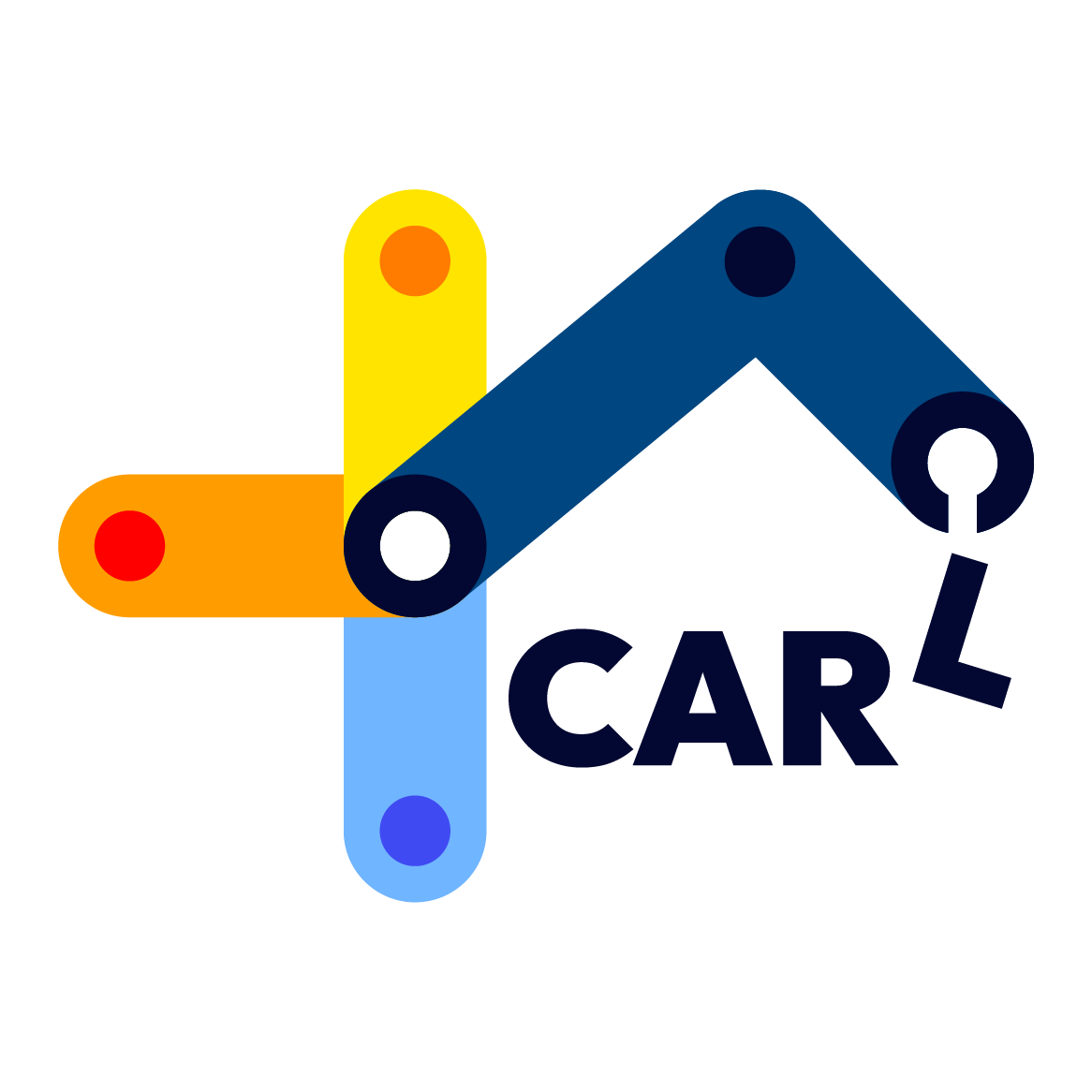 An illustration of a blue and gray robotic arm with the word 'CARL' attached to it.