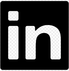 LinkedIn logo with white lowercase 'in' on a black background