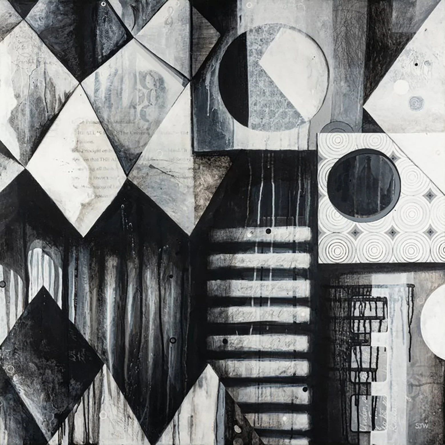 'All Is Mind' - 



Acrylic and collaged papers on deep edged cradled basswood panel. 
All edges painted black.

91.4 x 91.4 x 5cm - unframed

£1,995