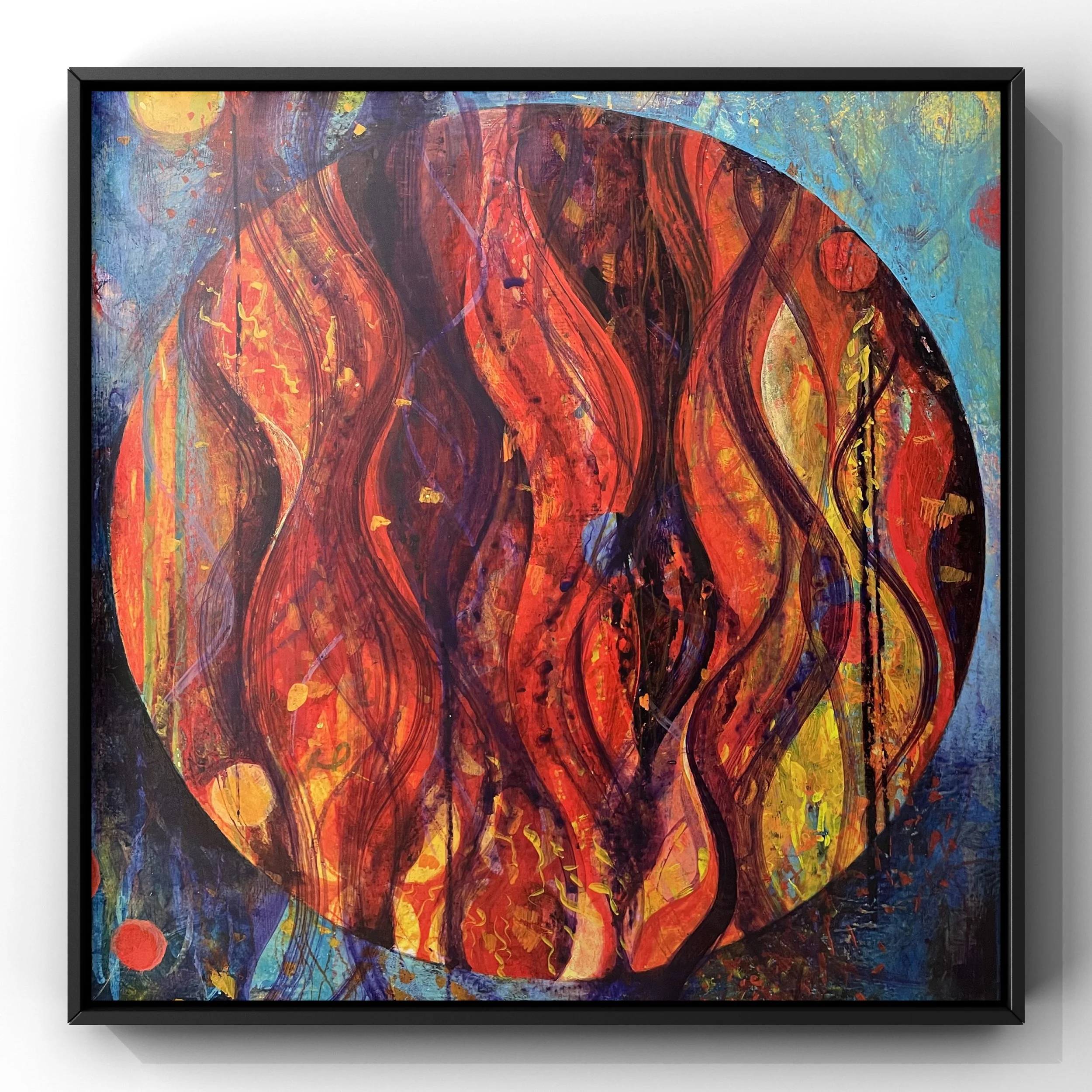 Fire Trigram
(I Ching series)

Acrylic on  wood panel

30 x 30 x 2cm
Black wood tray frame.

£300
Available from Seventh Circle Art & Aesthetics

£300