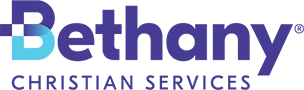 Bethany Christian Services logo in blue and purple text.