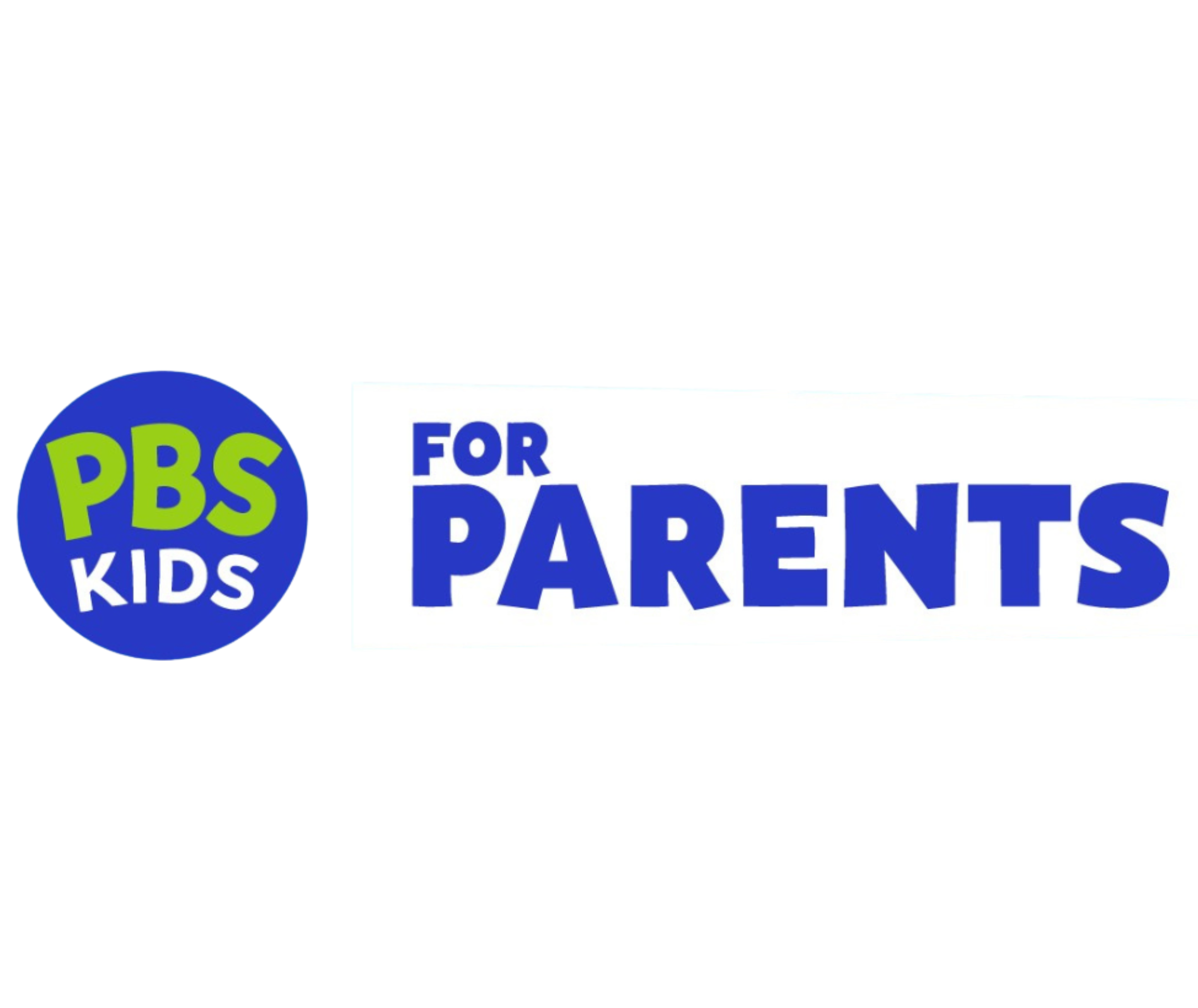 Logo of PBS KIDS for Parents with a blue circle containing green and white text, and additional blue text reading 'for Parents' next to it.