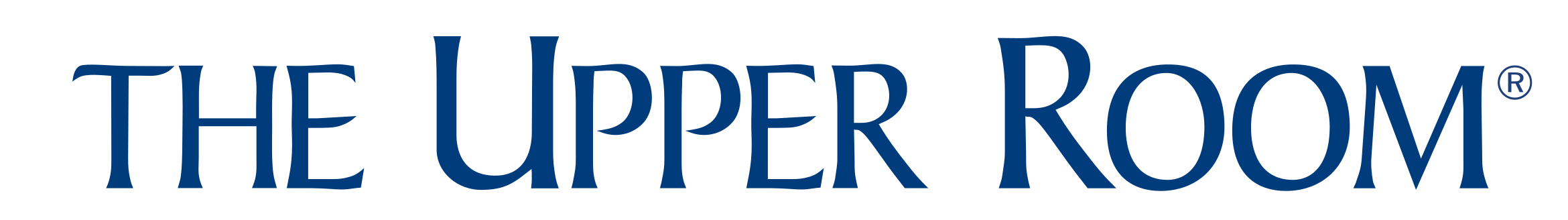 Logo that says THE UPPER ROOM in blue text.