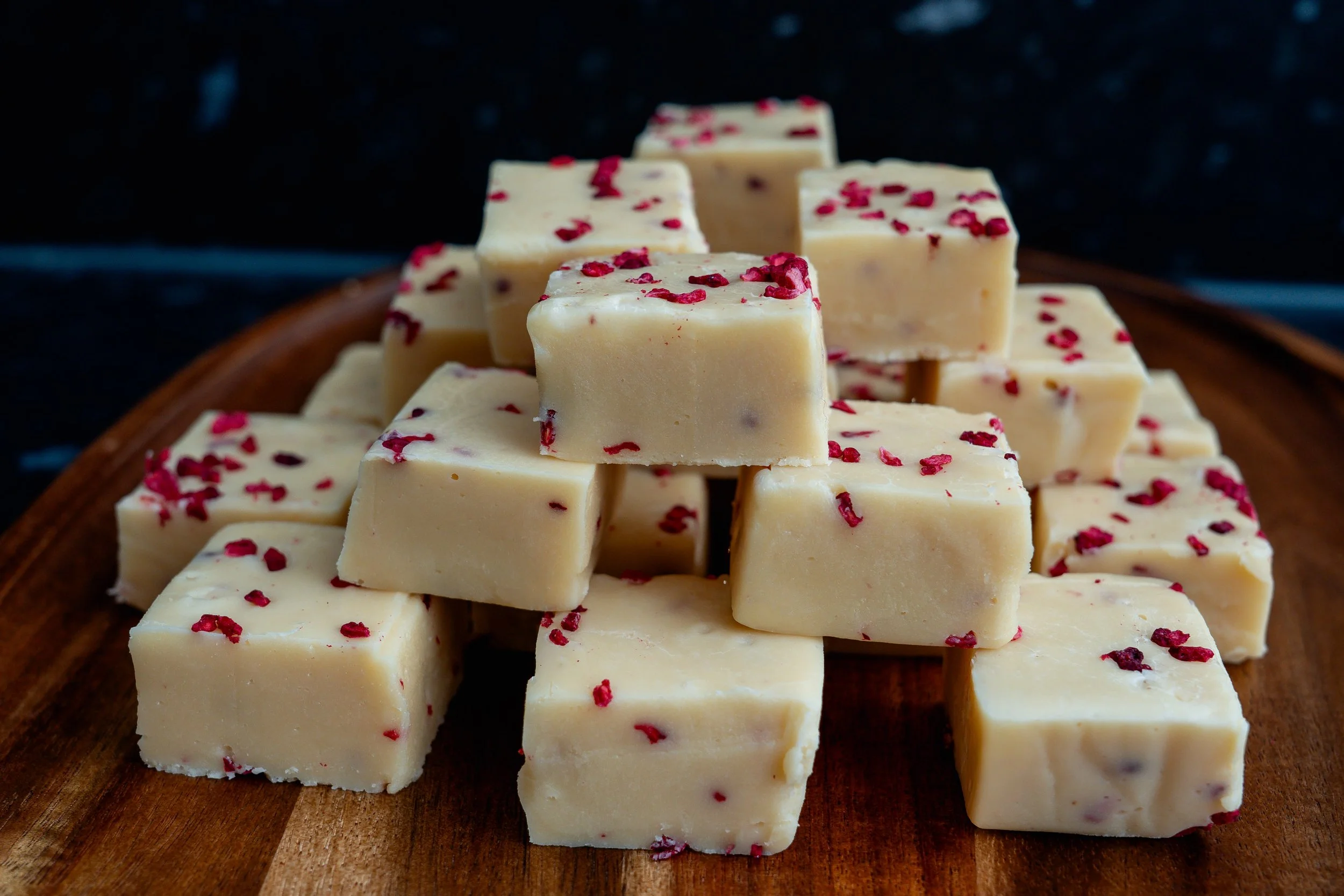 White chocolate and Raspberry fudge