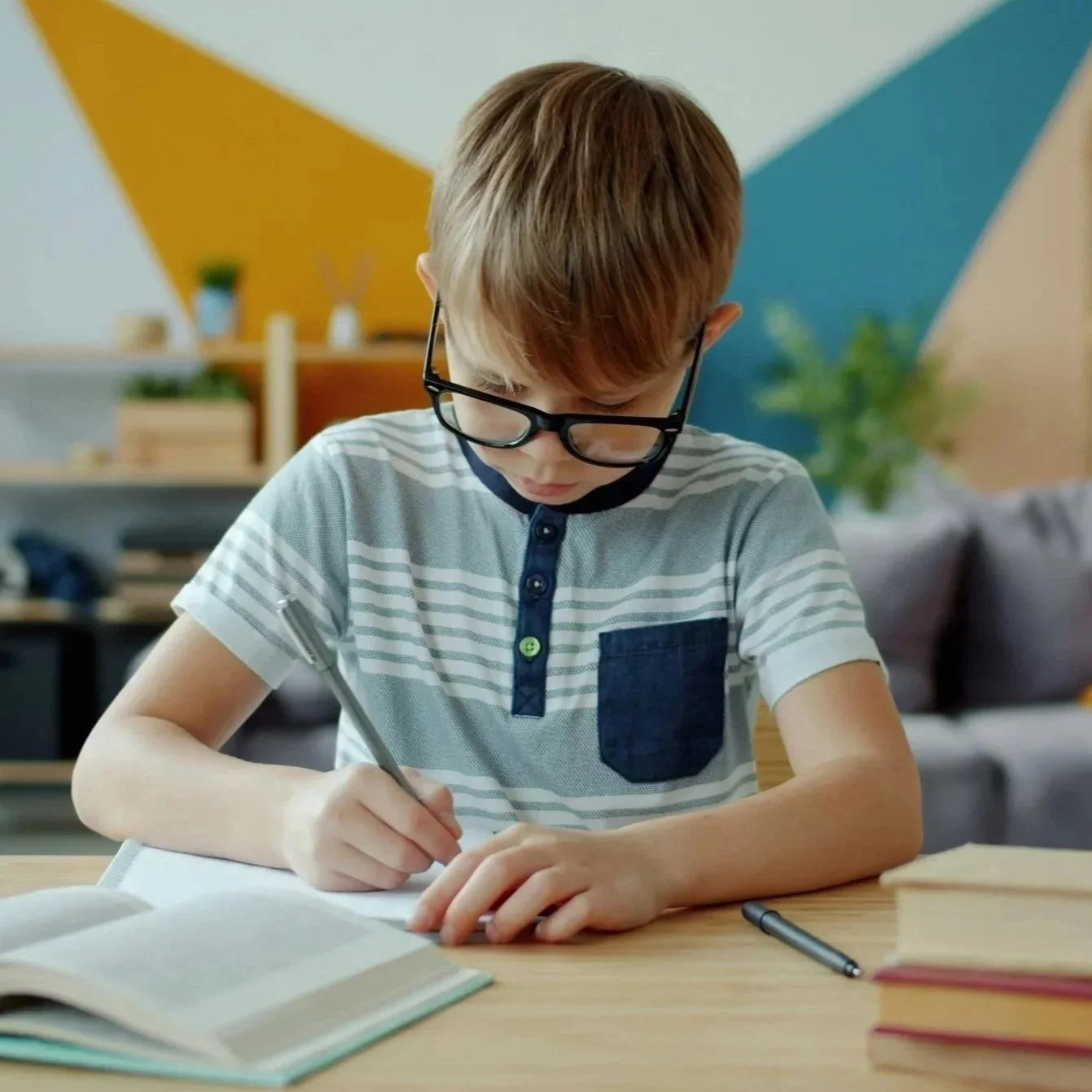 Young student working independently in a calm, nurturing learning environment at The Study Studio, Fulham