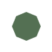 Green octagonal shape on a white background with gray shadow