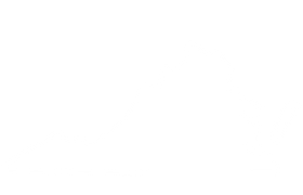 Outline drawing of a mountain range with a lake or river to the right