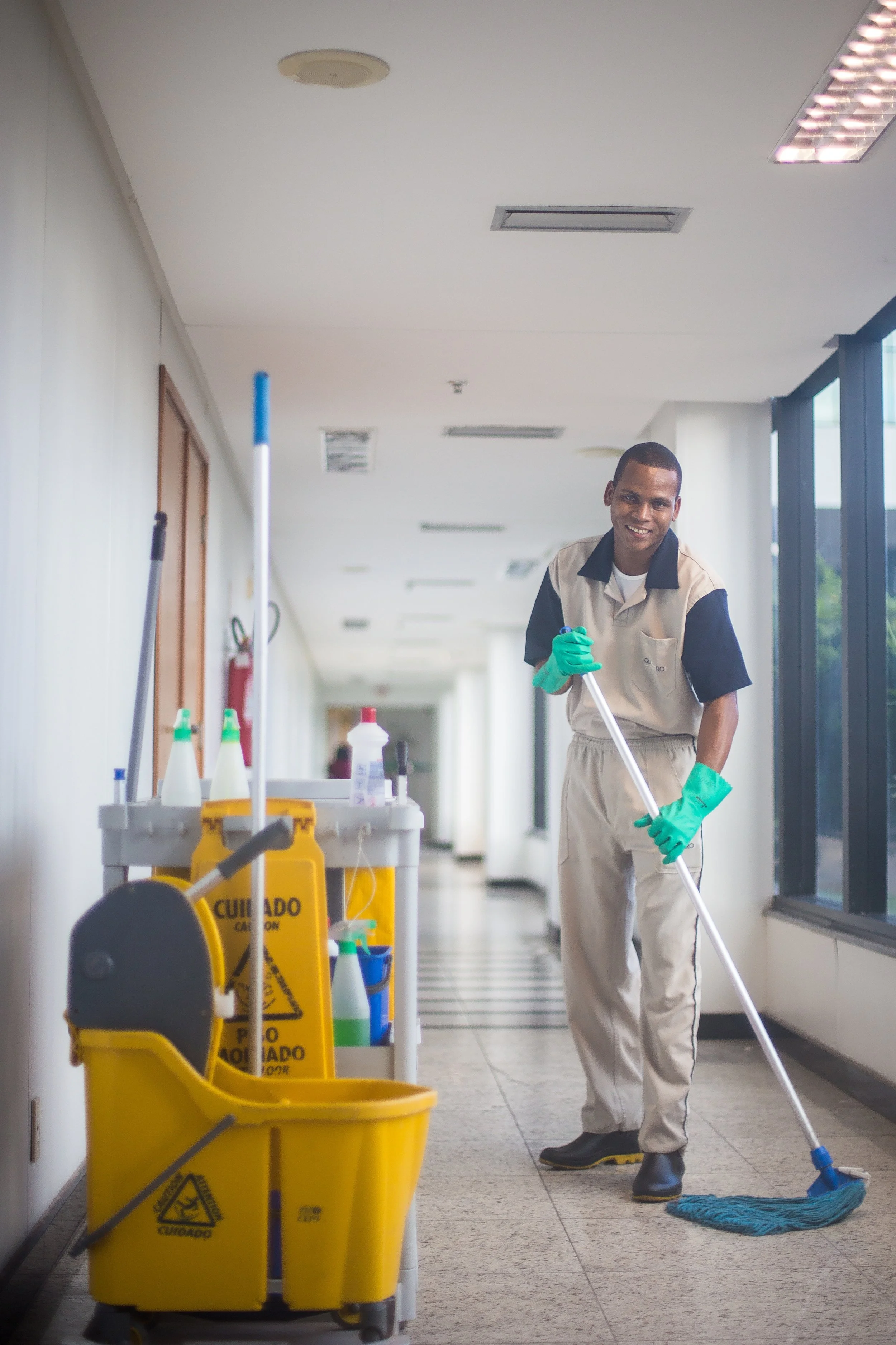 Commercial cleaning professional