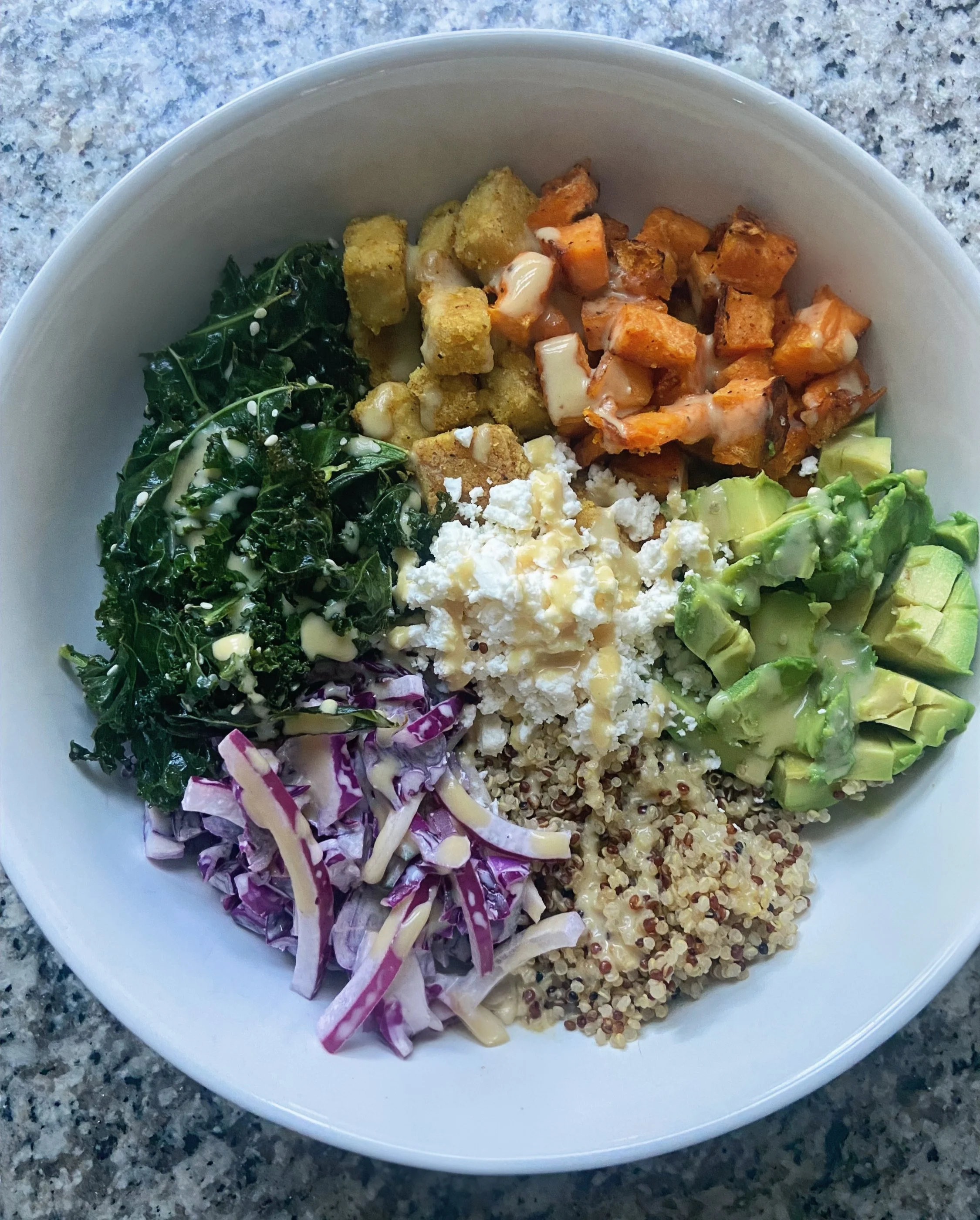 tofu &amp; sweet potato grain bowl 