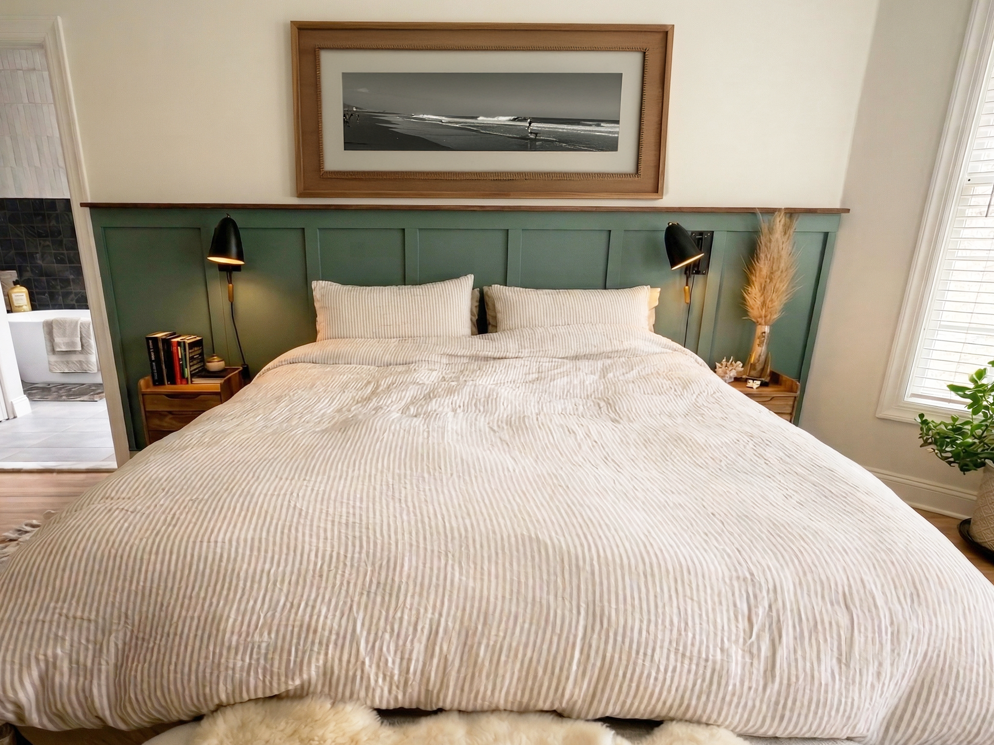 Custom accent wall for client in Atlantic highlands NJ 07716. Modern design expertly crafted. 