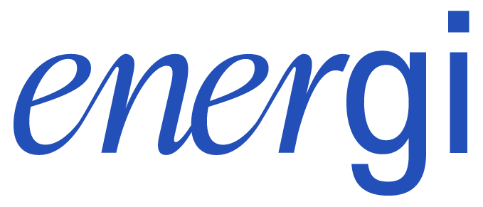 The word 'energie' written in a stylized font with a blue square dot over the 'i'.