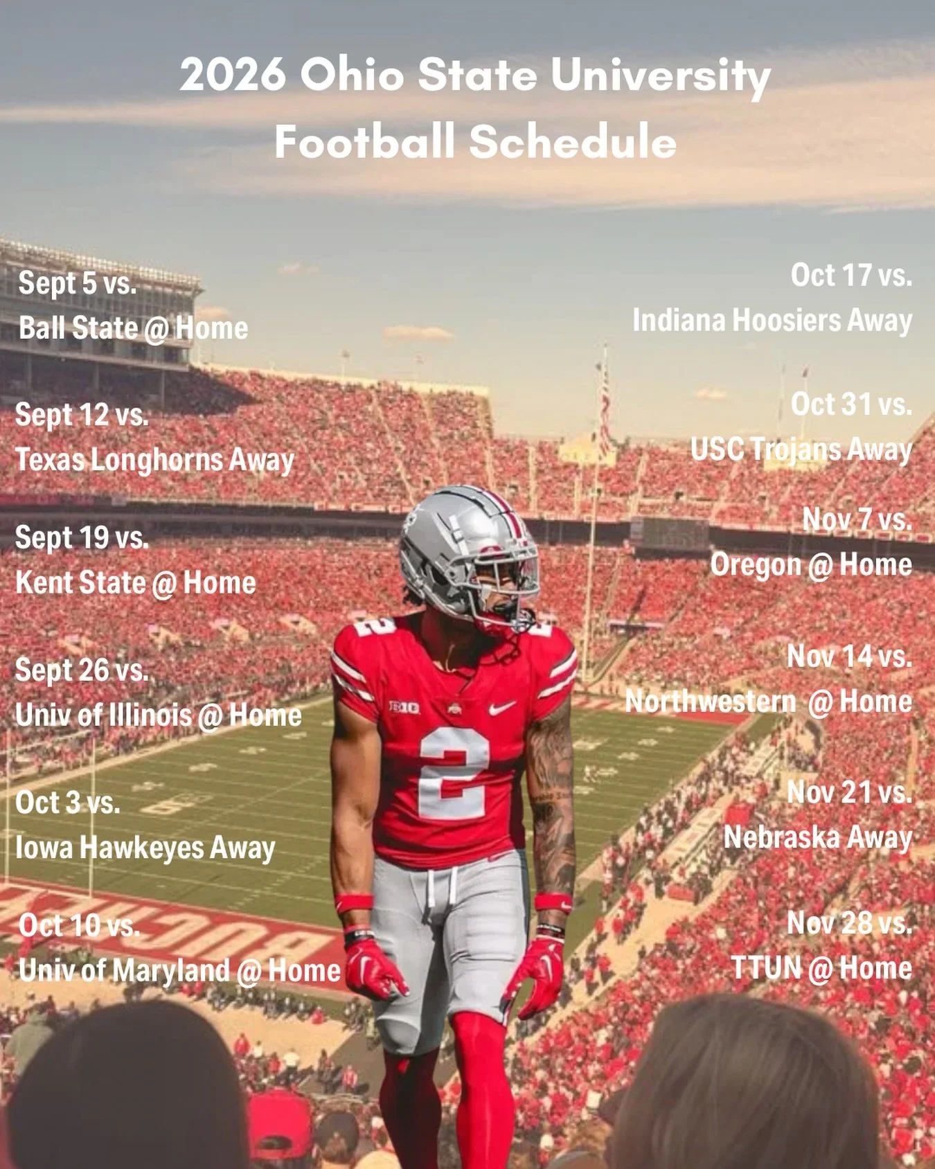 OSU football season starts this Saturday 🌰💫

here&rsquo;s your full calendar for the year. save &amp; share with your friends so you don&rsquo;t miss out on the games!
