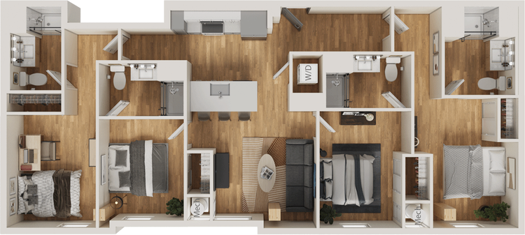 INTRO Columbus D4 floor plan, 1,445 square feet, 4 bed 3 bath in Columbus, OH