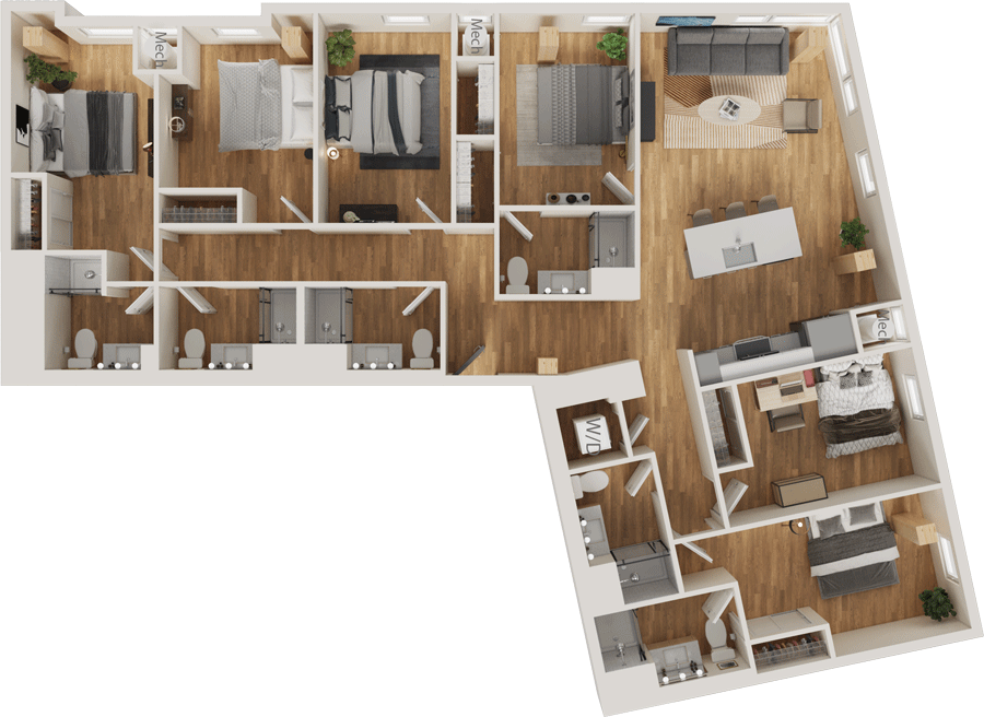INTRO Columbus E1 floor plan, 2,012 square feet, 6 bed 6 bath in Columbus, Ohio