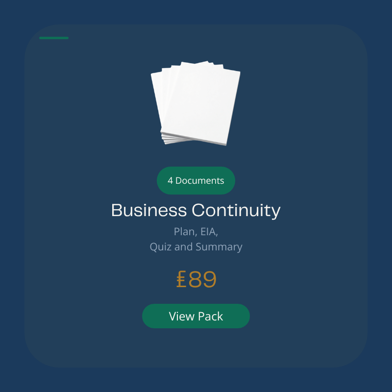 Customisable Business Continuity Policy