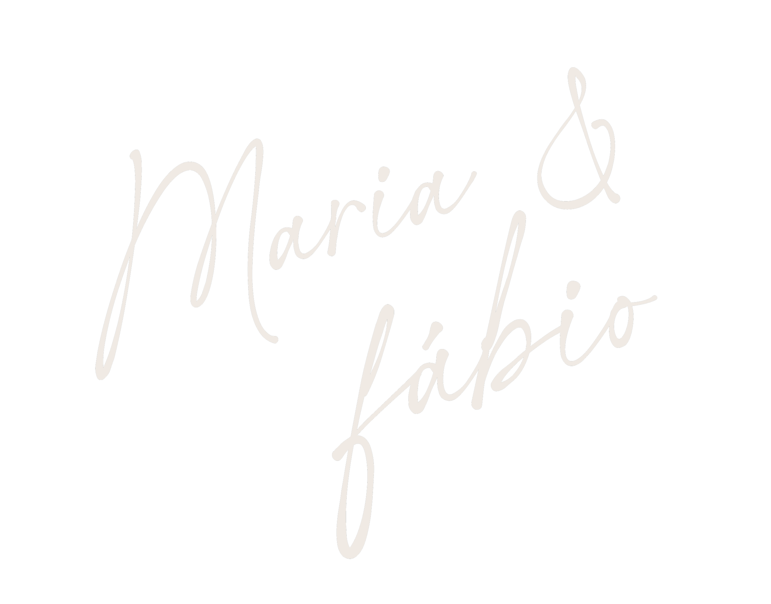 Name written in white cursive letters on a black background, reading "Maria & Fábio."