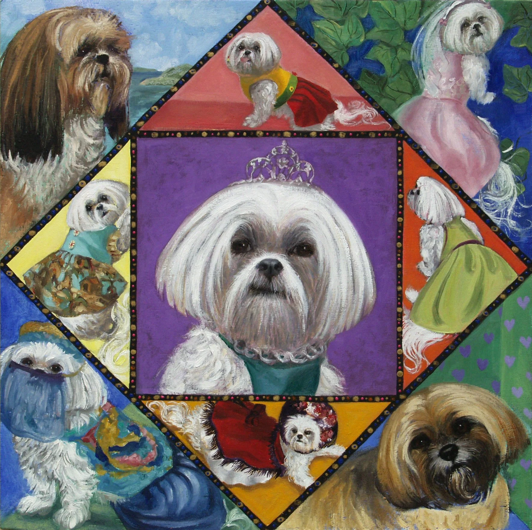 ,A World of Glamour, 19"x19"x2", oil on board, pg. 37 of Dog Book