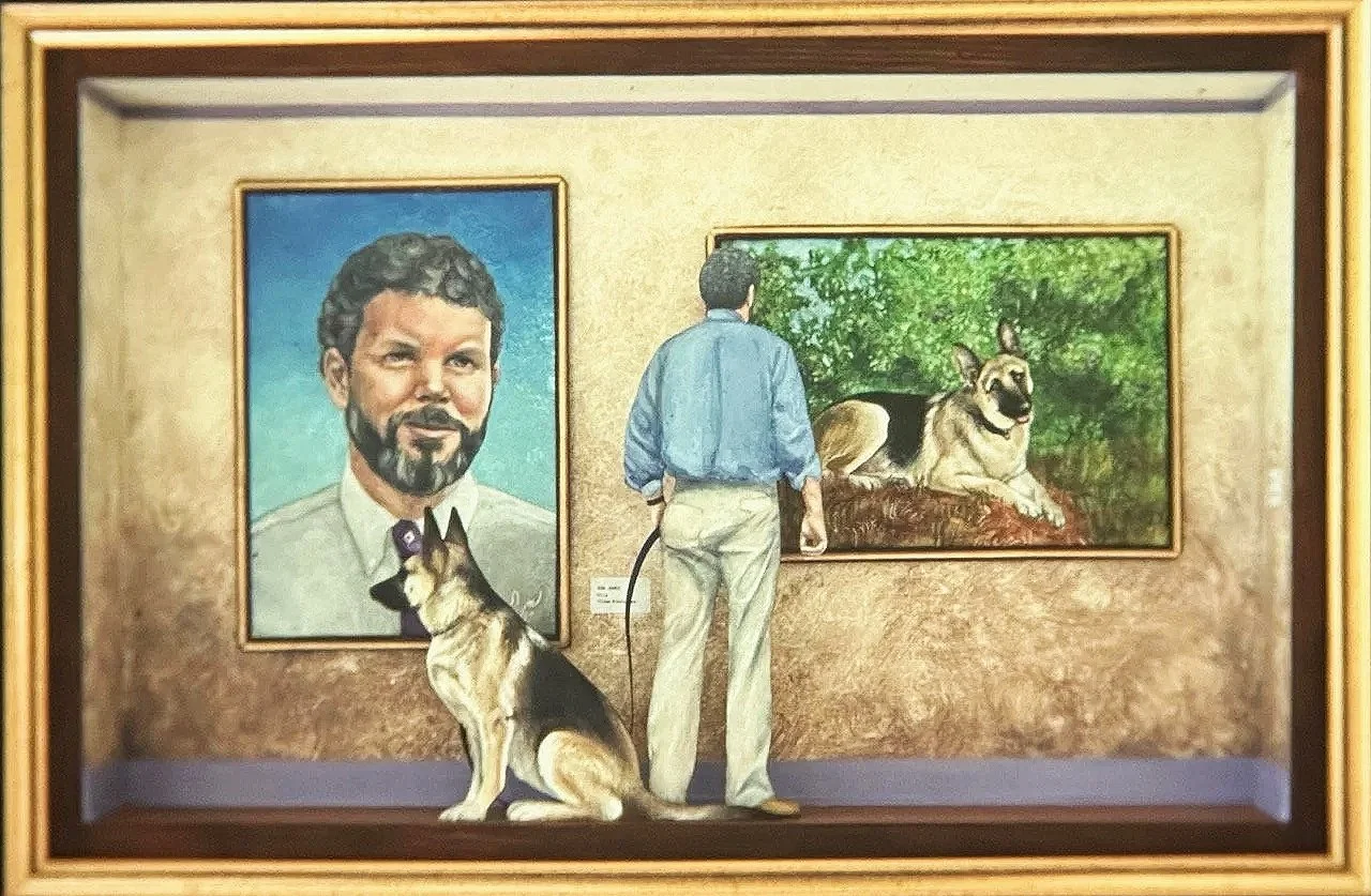 Tom Jones with Gretchen, former curator of Danville Art Museum 
