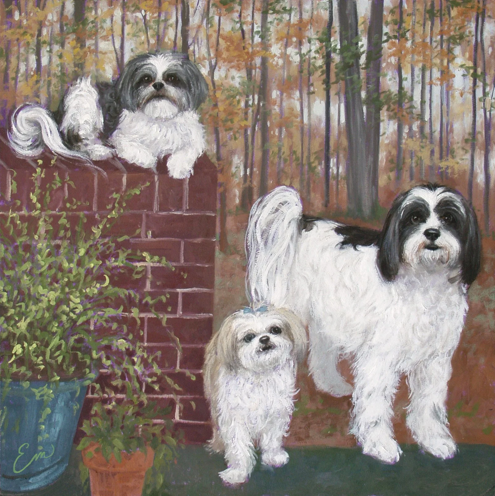 All in the Family, 28"x28"x2", oil on board, pg. 73 of Dog Book