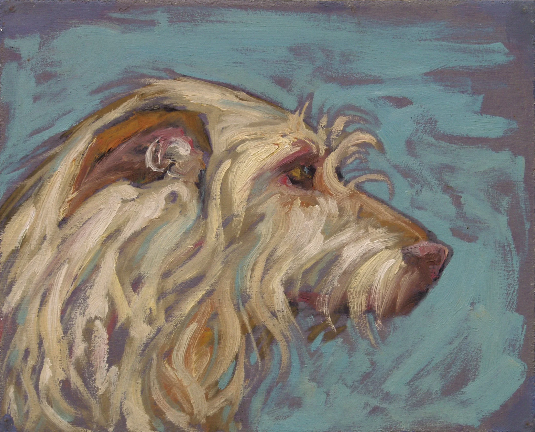Daisy Mae, 10"x12", oil on board,  pg. 16 of Dog Book