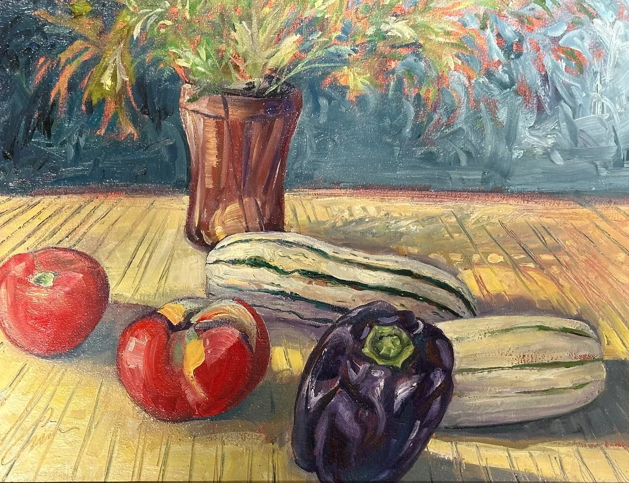 Emily Eve Weinstein, From Ishmail’s Garden, 2025. Oil on canvas, 11 x 14 x 1 inches.