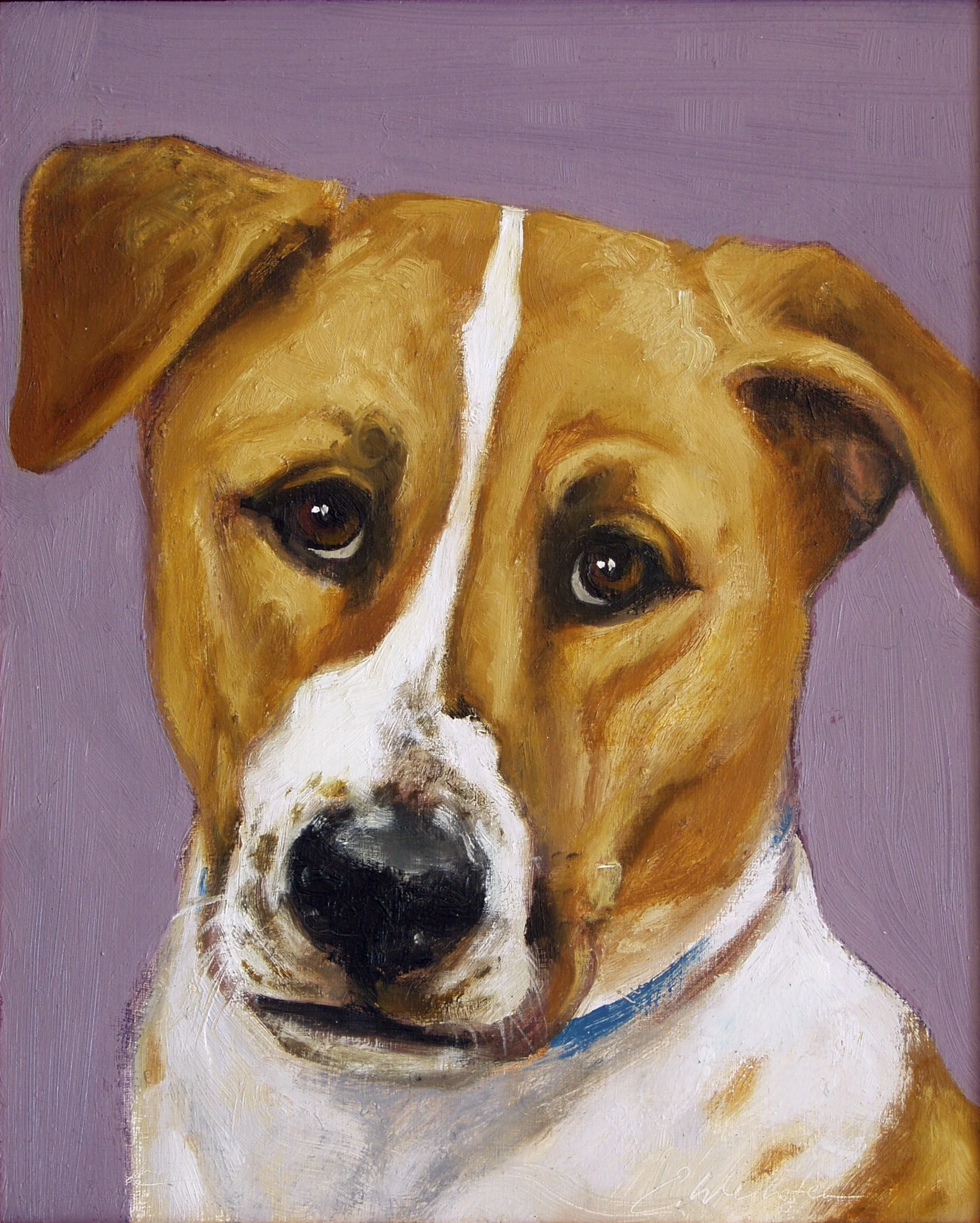 China - class instigator, 9"x7"x1", oil on wood,  pg. 40 of Dog Book
