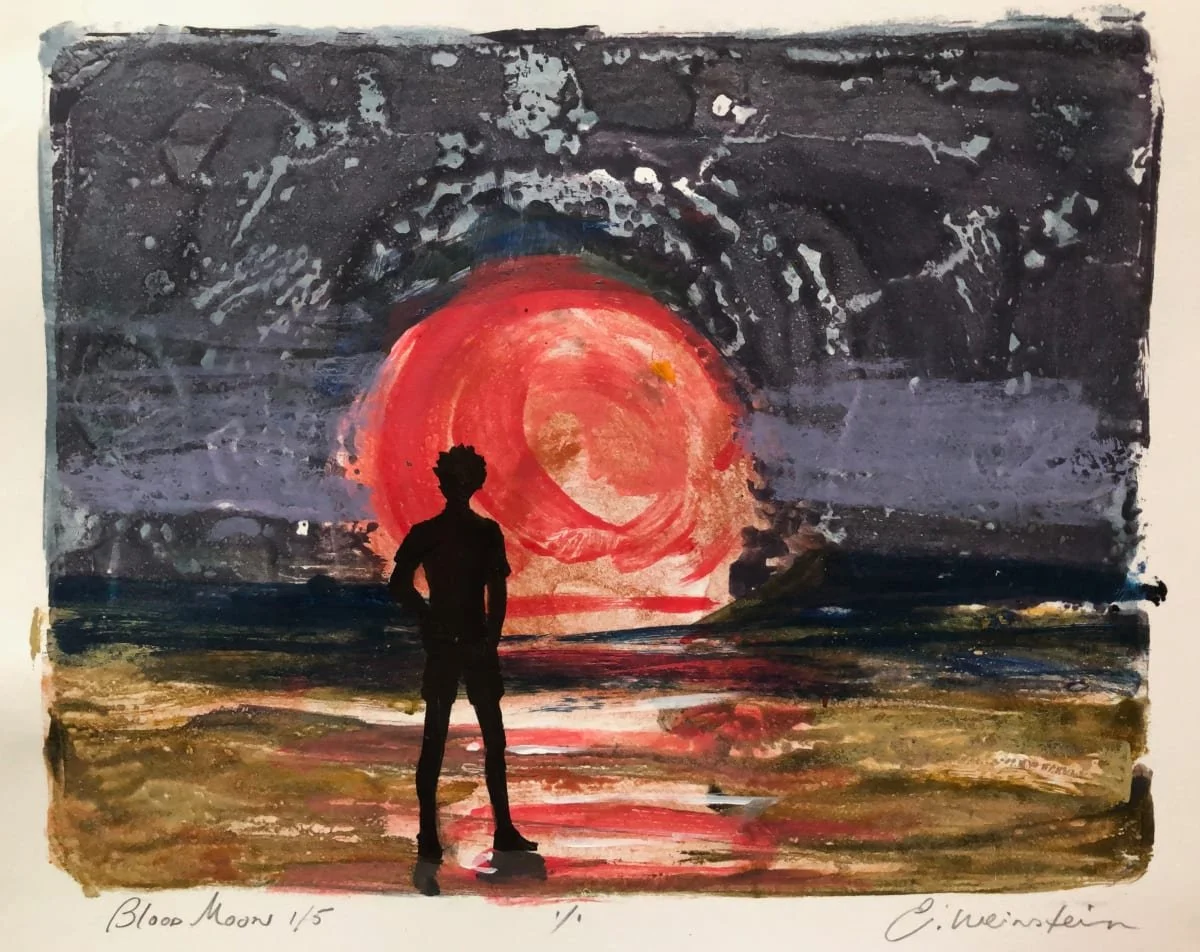 Blood Moon, 10”x12”x1, monoprint, 5/25