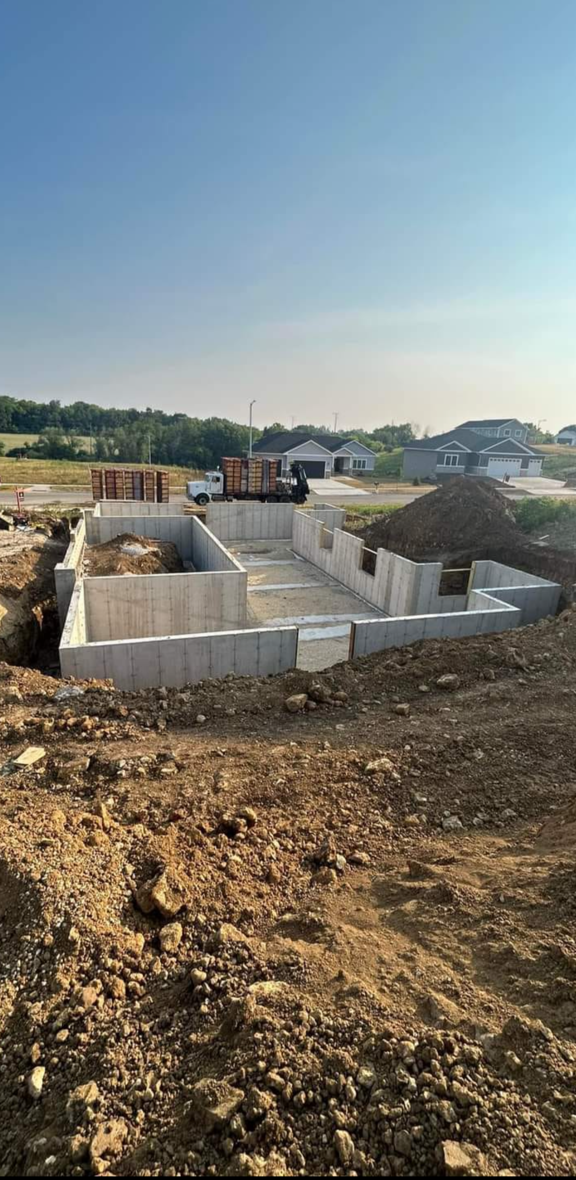 Concrete foundation work in Elgin, IL for residential home construction