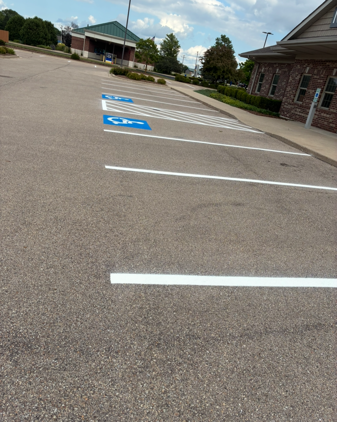 Parking lot line striping in Elgin, IL with clean and visible markings for commercial properties