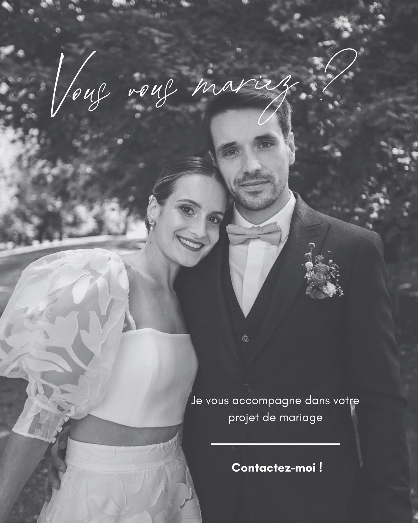 ✨ Vous vous mariez ?

Chaque mariage est une histoire unique.
La v&ocirc;tre m&eacute;rite d&rsquo;&ecirc;tre racont&eacute;e avec justesse, &eacute;l&eacute;gance et sinc&eacute;rit&eacute;.

Discret, attentif aux d&eacute;tails et aux &eacute;motio