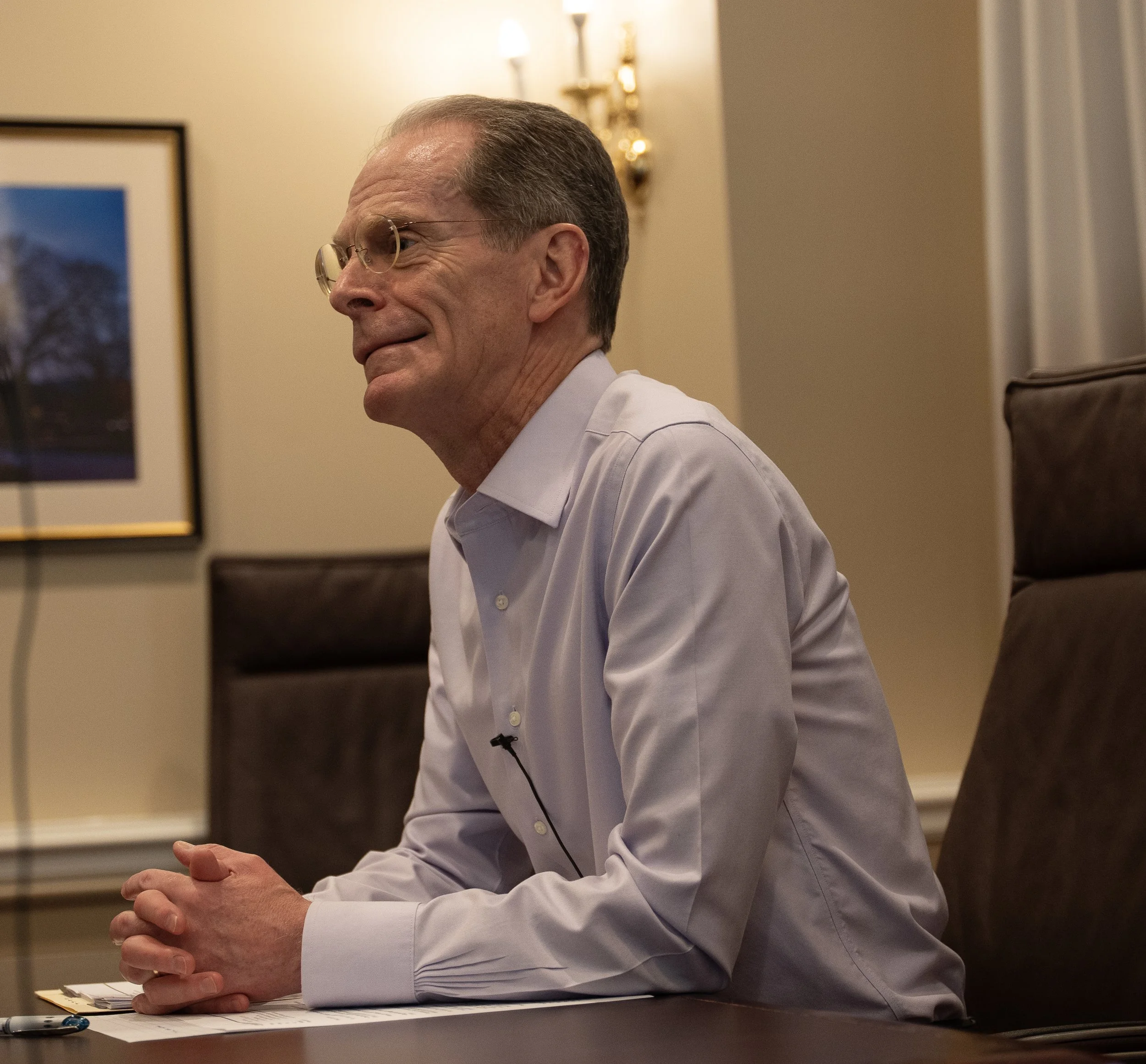 Ball State University’s 17th president, Geoffrey S. Mearns, during a Unified Media Interview on Ball States Campus 
