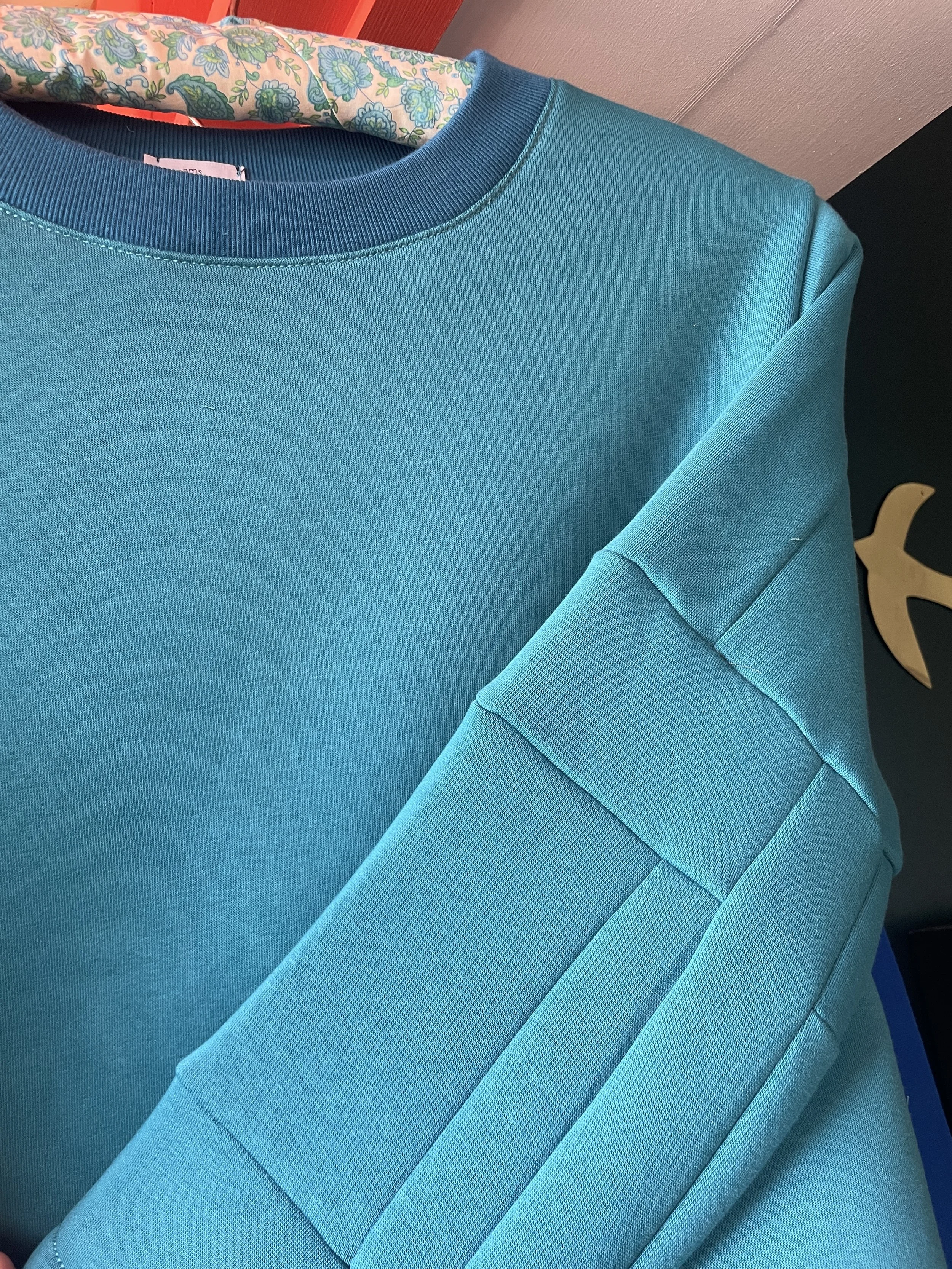 Pieced Sweatshirt - Teal