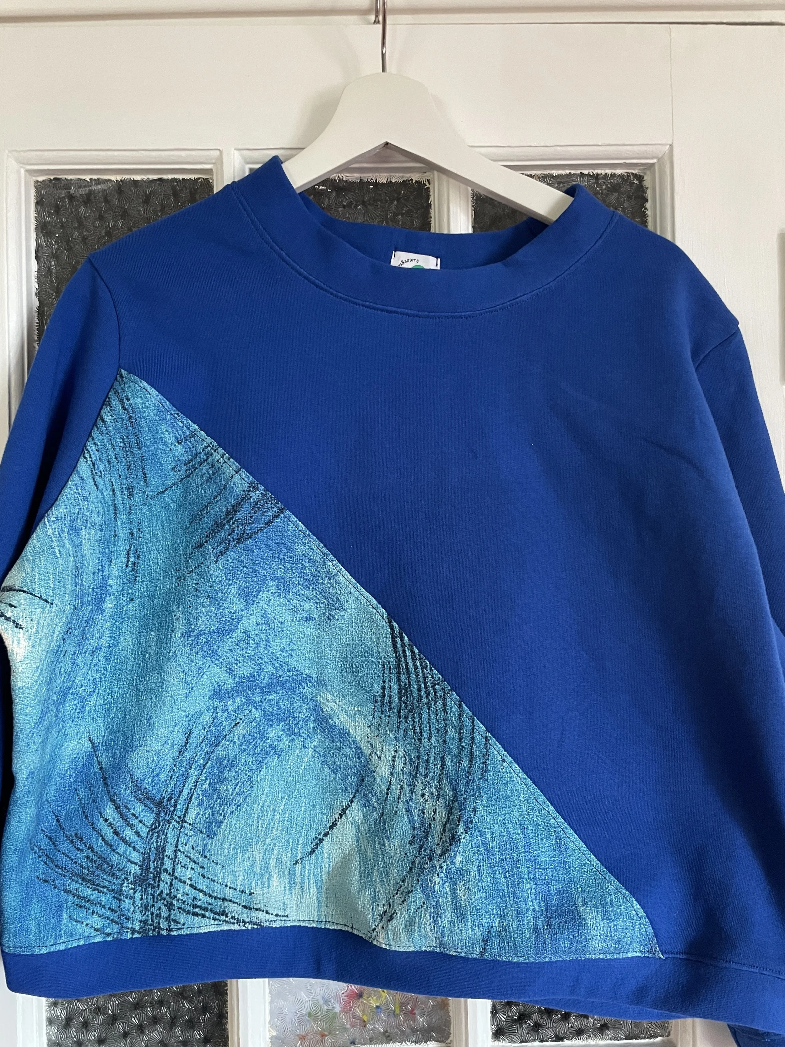 Pieced Sweatshirt - Electric Blue