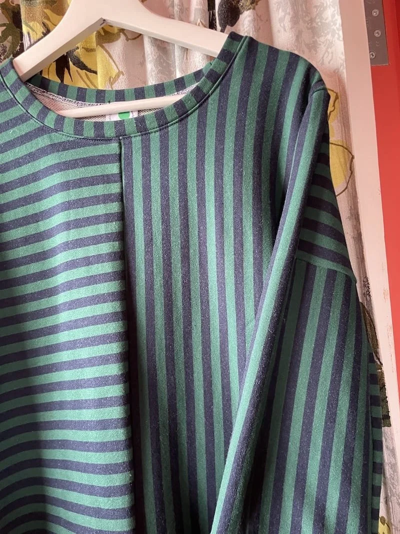 Pieced Sweatshirt - Blue & Green