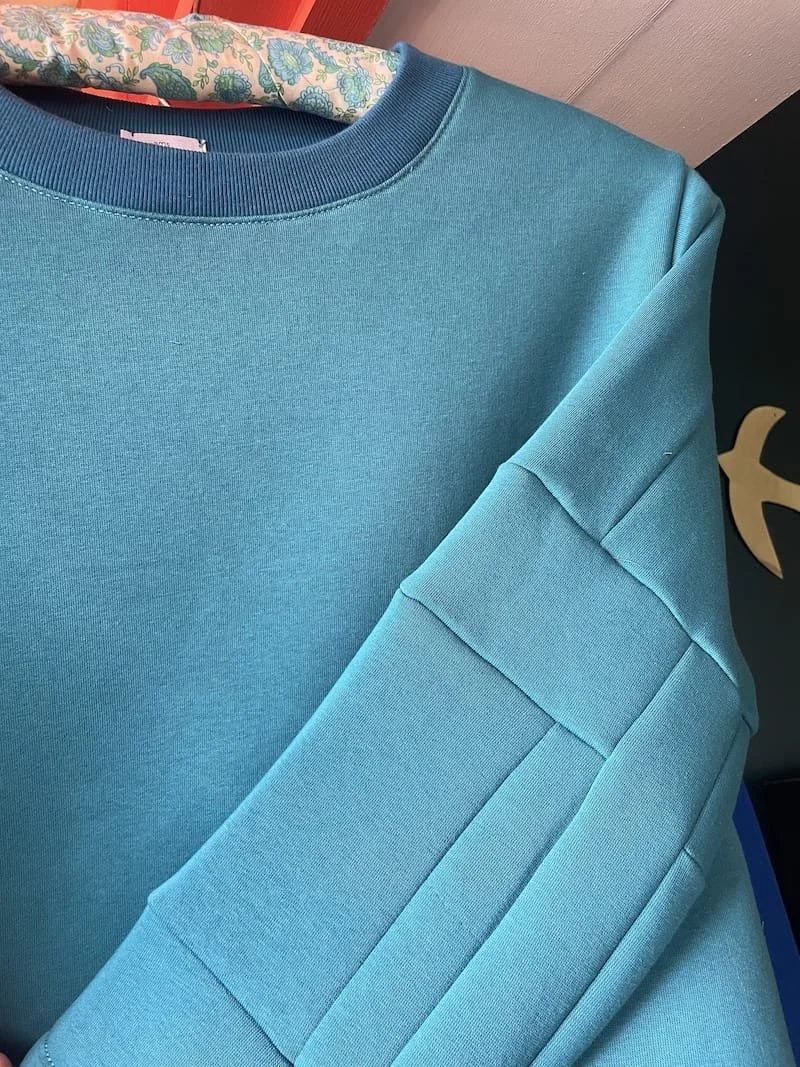 Pieced Sweatshirt - Teal