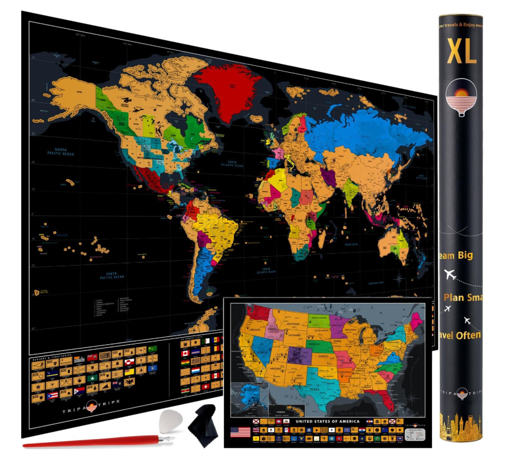 Scratch-off World Map Poster
