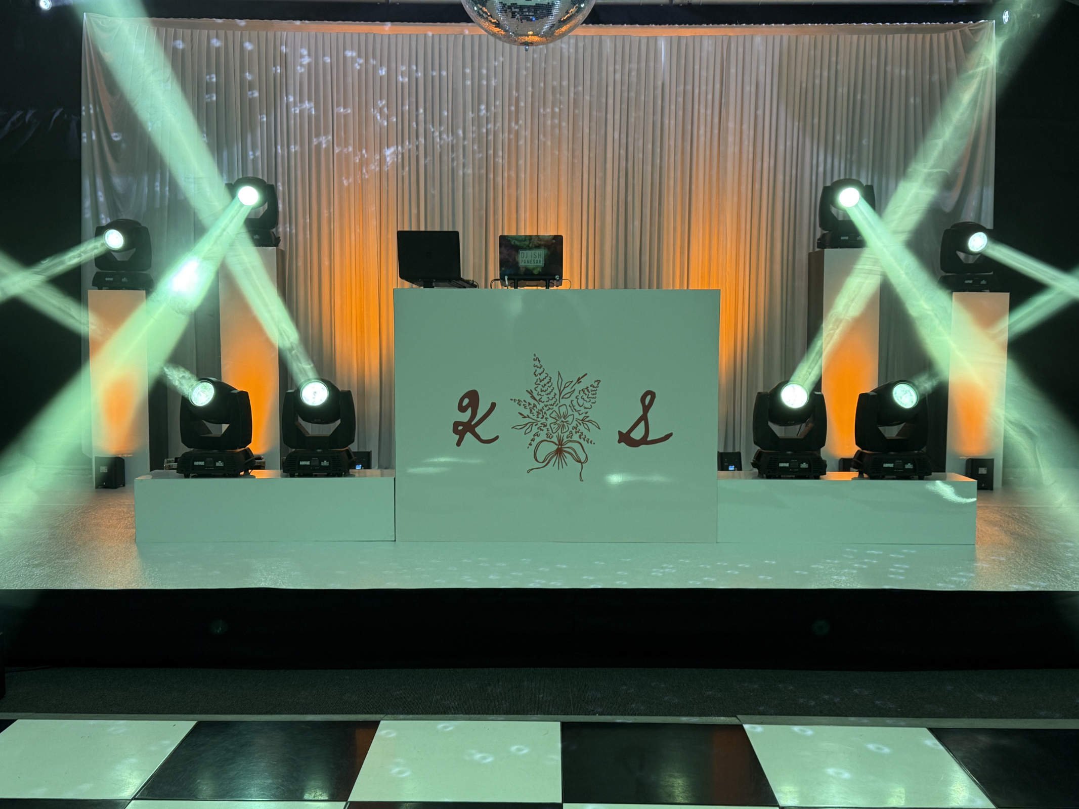 Professional lighting for wedding party