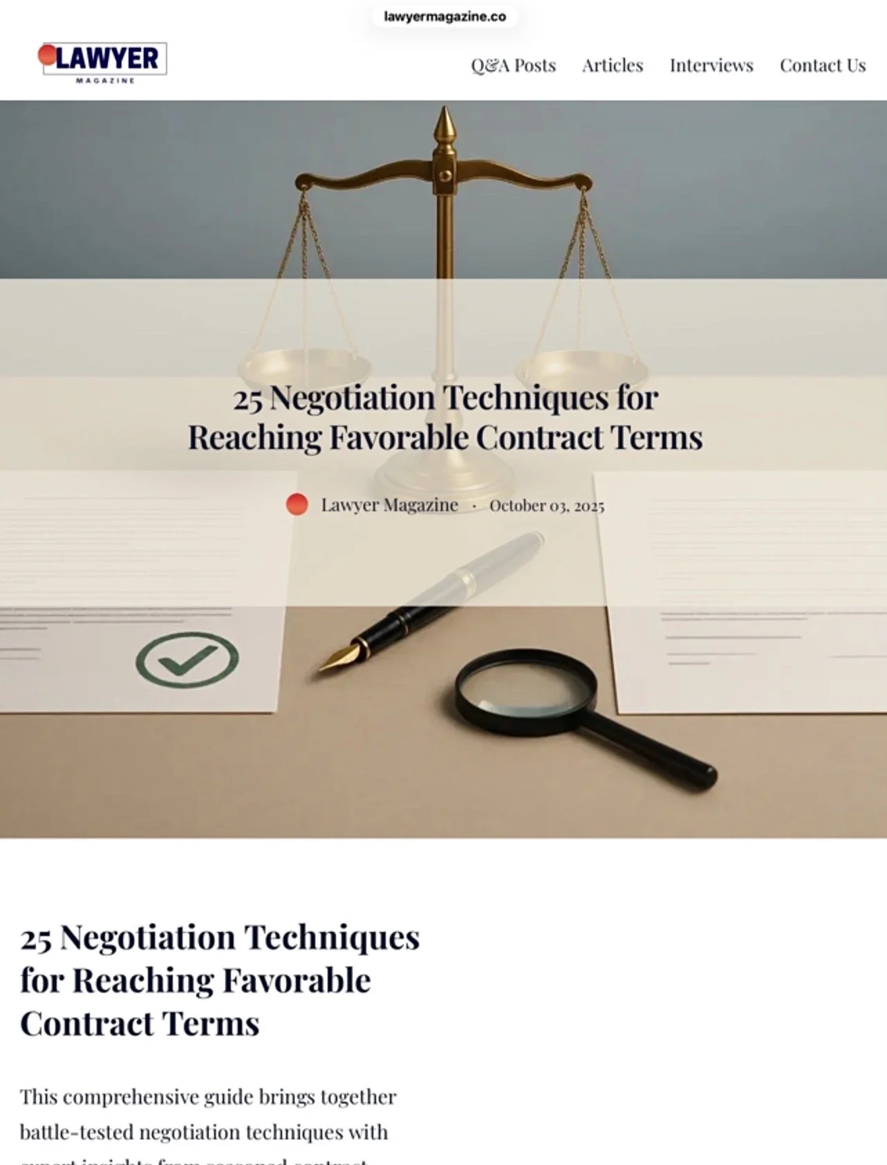 Chrissy Johnston was featured in Lawyer Magazine, an online publication for legal professionals, as a public relations and talent management expert, sharing insights on negotiation strategies used to secure favourable contract terms for celebrity cli