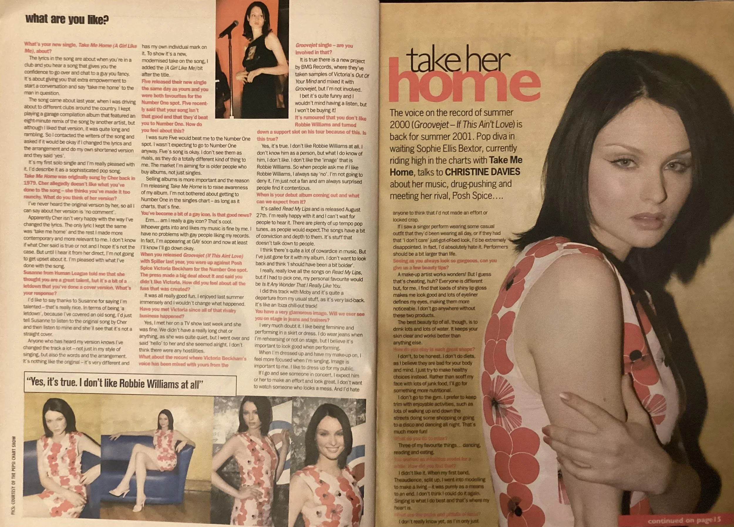 Celebrity interview with singer Sophie Ellis-Bextor for 'GAT' magazine - (print publication distributed throughout London, UK)