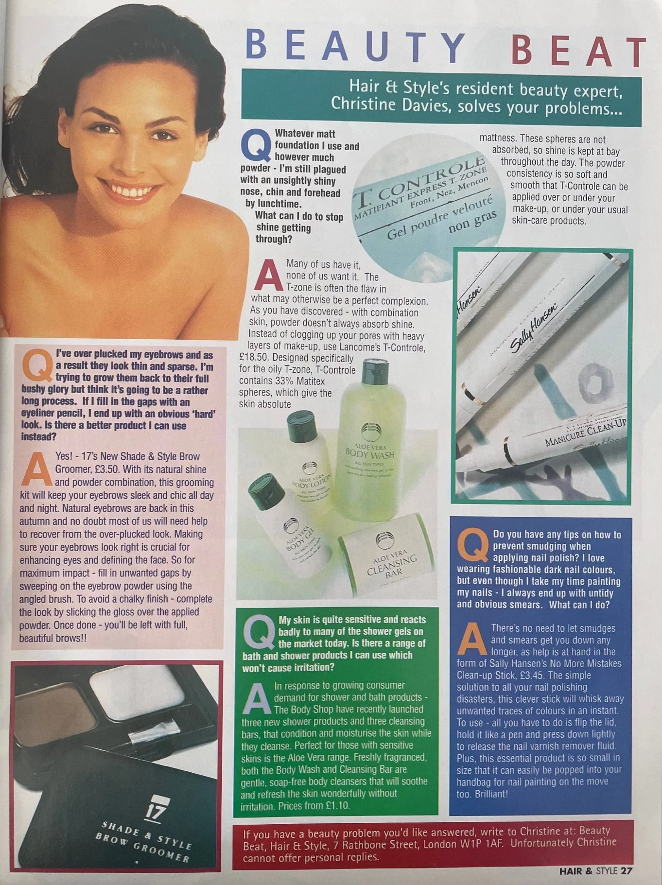 One of my monthly beauty advice columns for British consumer magazine, 'Hair & Style'. (Print publication) 
